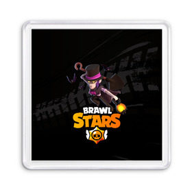 Магнит 55*55 с принтом Brawl stars Mortis Мортис в Новосибирске, Пластик | Размер: 65*65 мм; Размер печати: 55*55 мм | Тематика изображения на принте: brawl | brawl stars | brawlstars | brawl_stars | jessie | mortis | бравл | бравлстарс | ворон | мортис