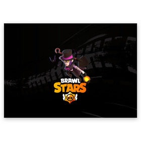 Поздравительная открытка с принтом Brawl stars Mortis Мортис в Новосибирске, 100% бумага | плотность бумаги 280 г/м2, матовая, на обратной стороне линовка и место для марки
 | Тематика изображения на принте: brawl | brawl stars | brawlstars | brawl_stars | jessie | mortis | бравл | бравлстарс | ворон | мортис