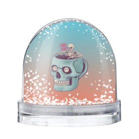 Снежный шар с принтом Good Viber в Новосибирске, Пластик | Изображение внутри шара печатается на глянцевой фотобумаге с двух сторон | good vibes | horror | кофе | кружка | напиток | психоделика | пятница 13 | скелет | ужасы | хэллоуин | череп