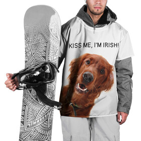 Накидка на куртку 3D с принтом Ирландский сеттер в Новосибирске, 100% полиэстер |  | irish | kiss me | kiss me im irish | ирландец | ирландия | ирландский | ирландский сеттер | красный сеттер | поцелуй меня я ирландец | рыжий сеттер | сеттер