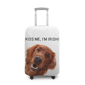 Чехол для чемодана 3D с принтом Ирландский сеттер в Новосибирске, 86% полиэфир, 14% спандекс | двустороннее нанесение принта, прорези для ручек и колес | irish | kiss me | kiss me im irish | ирландец | ирландия | ирландский | ирландский сеттер | красный сеттер | поцелуй меня я ирландец | рыжий сеттер | сеттер