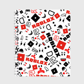 Тетрадь с принтом ROBLOX в Новосибирске, 100% бумага | 48 листов, плотность листов — 60 г/м2, плотность картонной обложки — 250 г/м2. Листы скреплены сбоку удобной пружинной спиралью. Уголки страниц и обложки скругленные. Цвет линий — светло-серый
 | Тематика изображения на принте: roblox | roblox games. | игра роблокс | роблокс | робукс