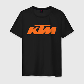 Мужская футболка хлопок с принтом кТм Лого в Новосибирске, 100% хлопок | прямой крой, круглый вырез горловины, длина до линии бедер, слегка спущенное плечо. | enduro | ktm | moto | motocycle | sportmotorcycle | ктм | мото | мотоспорт
