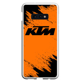 Чехол для Samsung S10E с принтом KTM в Новосибирске, Силикон | Область печати: задняя сторона чехла, без боковых панелей | Тематика изображения на принте: enduro | ktm | moto | motocycle | sportmotorcycle | ктм | мото | мотоспорт