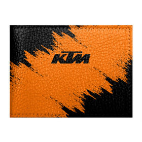 Обложка для студенческого билета с принтом KTM в Новосибирске, натуральная кожа | Размер: 11*8 см; Печать на всей внешней стороне | enduro | ktm | moto | motocycle | sportmotorcycle | ктм | мото | мотоспорт