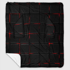 Плед с рукавами с принтом 3D Плиты Red & Black в Новосибирске, 100% полиэстер | Закругленные углы, все края обработаны. Ткань не мнется и не растягивается. Размер 170*145 | Тематика изображения на принте: 3d | 3д | 3д полосы | led | led подсветка | красночерный | красный | полосы | свет | свечение | текстуры | черно красный | черный