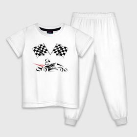 Детская пижама хлопок с принтом Картинг в Новосибирске, 100% хлопок |  брюки и футболка прямого кроя, без карманов, на брюках мягкая резинка на поясе и по низу штанин
 | 