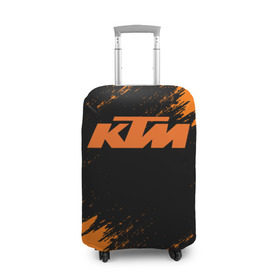 Чехол для чемодана 3D с принтом KTM в Новосибирске, 86% полиэфир, 14% спандекс | двустороннее нанесение принта, прорези для ручек и колес | enduro | ktm | moto | moto sport | motocycle | sportmotorcycle | ктм | мото | мото спорт | мотоспорт | спорт мото