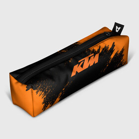 Пенал 3D с принтом KTM в Новосибирске, 100% полиэстер | плотная ткань, застежка на молнии | enduro | ktm | moto | moto sport | motocycle | sportmotorcycle | ктм | мото | мото спорт | мотоспорт | спорт мото