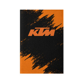 Обложка для паспорта матовая кожа с принтом KTM в Новосибирске, натуральная матовая кожа | размер 19,3 х 13,7 см; прозрачные пластиковые крепления | Тематика изображения на принте: enduro | ktm | moto | moto sport | motocycle | sportmotorcycle | ктм | мото | мото спорт | мотоспорт | спорт мото