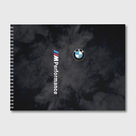 Альбом для рисования с принтом BMW M PERFORMANCE в Новосибирске, 100% бумага
 | матовая бумага, плотность 200 мг. | bmw | bmw motorsport | bmw performance | carbon | m | motorsport | performance | sport | бмв | карбон | моторспорт | спорт