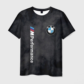 Мужская футболка 3D с принтом BMW M PERFORMANCE / БМВ М в Новосибирске, 100% полиэфир | прямой крой, круглый вырез горловины, длина до линии бедер | bmw | bmw motorsport | bmw performance | carbon | m | motorsport | performance | sport | бмв | карбон | моторспорт | спорт