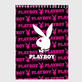 Скетчбук с принтом PLAYBOY в Новосибирске, 100% бумага
 | 48 листов, плотность листов — 100 г/м2, плотность картонной обложки — 250 г/м2. Листы скреплены сверху удобной пружинной спиралью | brand | brazzers | fake taxi | faketaxi | hub | mode | playboy | бразерс | бренд | мода | фейк такси