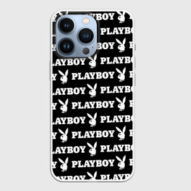 Чехол для iPhone 13 Pro с принтом PLAYBOY PATTERN | ПЛЕЙБОЙ ПАТТЕРН (Z) в Новосибирске,  |  | Тематика изображения на принте: brand | brazzers | fake taxi | faketaxi | hub | mode | playboy | бразерс | бренд | мода | фейк такси