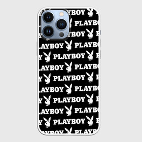 Чехол для iPhone 13 Pro Max с принтом PLAYBOY PATTERN | ПЛЕЙБОЙ ПАТТЕРН (Z) в Новосибирске,  |  | Тематика изображения на принте: brand | brazzers | fake taxi | faketaxi | hub | mode | playboy | бразерс | бренд | мода | фейк такси