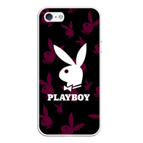 Чехол для iPhone 5/5S матовый с принтом PLAYBOY в Новосибирске, Силикон | Область печати: задняя сторона чехла, без боковых панелей | brand | brazzers | fake taxi | faketaxi | hub | mode | playboy | бразерс | бренд | мода | фейк такси