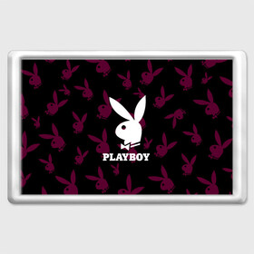 Магнит 45*70 с принтом PLAYBOY | ПЛЕЙБОЙ (Z) в Новосибирске, Пластик | Размер: 78*52 мм; Размер печати: 70*45 | brand | brazzers | fake taxi | faketaxi | hub | mode | playboy | бразерс | бренд | мода | фейк такси