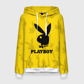 Женская толстовка 3D с принтом PLAYBOY в Новосибирске, 100% полиэстер  | двухслойный капюшон со шнурком для регулировки, мягкие манжеты на рукавах и по низу толстовки, спереди карман-кенгуру с мягким внутренним слоем. | brand | brazzers | fake taxi | faketaxi | hub | mode | playboy | бразерс | бренд | мода | фейк такси