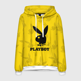 Мужская толстовка 3D с принтом PLAYBOY в Новосибирске, 100% полиэстер | двухслойный капюшон со шнурком для регулировки, мягкие манжеты на рукавах и по низу толстовки, спереди карман-кенгуру с мягким внутренним слоем. | brand | brazzers | fake taxi | faketaxi | hub | mode | playboy | бразерс | бренд | мода | фейк такси