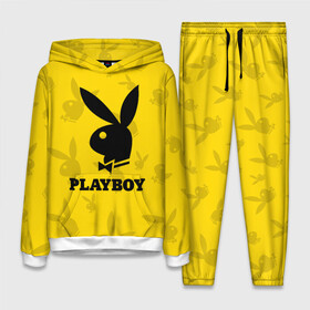 Женский костюм 3D (с толстовкой) с принтом PLAYBOY | ПЛЕЙБОЙ (Z) в Новосибирске,  |  | brand | brazzers | fake taxi | faketaxi | hub | mode | playboy | бразерс | бренд | мода | фейк такси