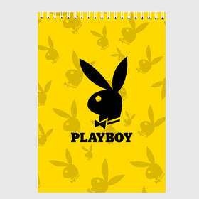 Скетчбук с принтом PLAYBOY в Новосибирске, 100% бумага
 | 48 листов, плотность листов — 100 г/м2, плотность картонной обложки — 250 г/м2. Листы скреплены сверху удобной пружинной спиралью | brand | brazzers | fake taxi | faketaxi | hub | mode | playboy | бразерс | бренд | мода | фейк такси