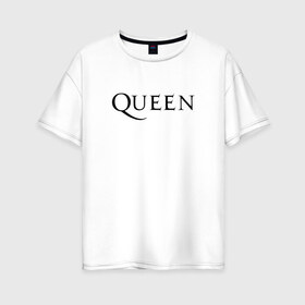 Женская футболка хлопок Oversize с принтом QUEEN (НА СПИНЕ) в Новосибирске, 100% хлопок | свободный крой, круглый ворот, спущенный рукав, длина до линии бедер
 | queen | rock | we will rock you | брайан мэи | группа queen | группа квин | джон дикон | квин | королева | король | роджер тейлор | рок | фредди меркьюри