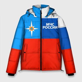 Мужская зимняя куртка 3D с принтом Флаг МЧС России в Новосибирске, верх — 100% полиэстер; подкладка — 100% полиэстер; утеплитель — 100% полиэстер | длина ниже бедра, свободный силуэт Оверсайз. Есть воротник-стойка, отстегивающийся капюшон и ветрозащитная планка. 

Боковые карманы с листочкой на кнопках и внутренний карман на молнии. | Тематика изображения на принте: 112 | 23 февраля | 27 декабря | герб | гкчс | знак | лого | логотип | министерство | мчс | мчс россии | мчсник | по чрезвычайным ситуациям | пожарный | россии | рф | символ | символика | ситуации | служба
