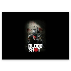 Поздравительная открытка с принтом BloodShot в Новосибирске, 100% бумага | плотность бумаги 280 г/м2, матовая, на обратной стороне линовка и место для марки
 | Тематика изображения на принте: bloodshot | valiant | vin diesel | бладшот | вин дизель | кино | фильм | фильм 2020