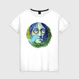 Женская футболка хлопок с принтом John Lennon в Новосибирске, 100% хлопок | прямой крой, круглый вырез горловины, длина до линии бедер, слегка спущенное плечо | beatles | imagine | john | lennon | the beatles | автограф | битлз | битлы | группа | джон | купить | леннон | леннона | очки | рок н ролл | с группы | хиппи