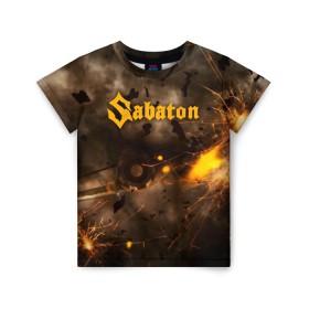 Детская футболка 3D с принтом Sabaton в Новосибирске, 100% гипоаллергенный полиэфир | прямой крой, круглый вырез горловины, длина до линии бедер, чуть спущенное плечо, ткань немного тянется | Тематика изображения на принте: battle | panzerkampf | primo victoria | sabaton | the art of war | the great war | атака мертвецов | бисмарк | броден | войны | группа | йоаким | латный ботинок | метал | ночные ведьмы | пауэр | рок | рыцарские доспехи | сабатон