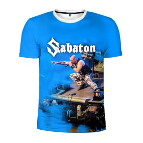 Мужская футболка 3D спортивная с принтом Sabaton в Новосибирске, 100% полиэстер с улучшенными характеристиками | приталенный силуэт, круглая горловина, широкие плечи, сужается к линии бедра | 