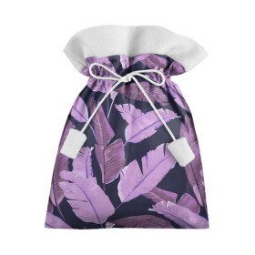 Подарочный 3D мешок с принтом Tropical leaves 4 purple в Новосибирске, 100% полиэстер | Размер: 29*39 см | Тематика изображения на принте: leaves | palms. тропические | tropical | листья | пальмы