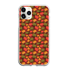 Чехол для iPhone 11 Pro Max матовый с принтом Maple leaves в Новосибирске, Силикон |  | leaves | maple | клён | кленовые | листопад | листья