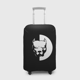 Чехол для чемодана 3D с принтом PITBULL в Новосибирске, 86% полиэфир, 14% спандекс | двустороннее нанесение принта, прорези для ручек и колес | america | animals | pitbull | sport | usa | америка | животные | питбуль | питбультерьер | собаки | спорт | сша