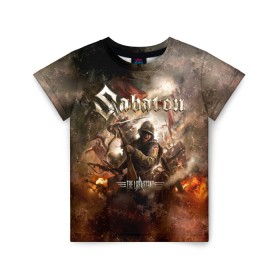 Детская футболка 3D с принтом Sabaton в Новосибирске, 100% гипоаллергенный полиэфир | прямой крой, круглый вырез горловины, длина до линии бедер, чуть спущенное плечо, ткань немного тянется | Тематика изображения на принте: battle | panzerkampf | primo victoria | sabaton | the art of war | the great war | атака мертвецов | бисмарк | броден | войны | группа | йоаким | латный ботинок | метал | ночные ведьмы | пауэр | рок | рыцарские доспехи | сабатон