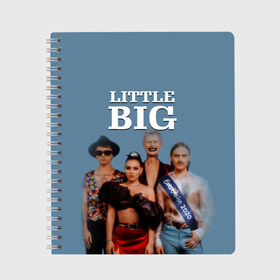 Тетрадь с принтом Little Big в Новосибирске, 100% бумага | 48 листов, плотность листов — 60 г/м2, плотность картонной обложки — 250 г/м2. Листы скреплены сбоку удобной пружинной спиралью. Уголки страниц и обложки скругленные. Цвет линий — светло-серый
 | little big | евровидение | илья прускин