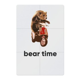 Магнитный плакат 2Х3 с принтом Bear time в Новосибирске, Полимерный материал с магнитным слоем | 6 деталей размером 9*9 см | bear | bear time | bike | moto | motorbike | motorcycle | scooter | медведь | миша | мишка | мопед | мото | мотоцикл