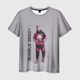 Мужская футболка 3D с принтом Bumble Beezy в Новосибирске, 100% полиэфир | прямой крой, круглый вырез горловины, длина до линии бедер | Тематика изображения на принте: bamble | beezey | beezy | bumbl | bumble | бамбал | бамбл | бамблбизи | бизи | бумбл