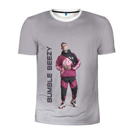 Мужская футболка 3D спортивная с принтом Bumble Beezy в Новосибирске, 100% полиэстер с улучшенными характеристиками | приталенный силуэт, круглая горловина, широкие плечи, сужается к линии бедра | bamble | beezey | beezy | bumbl | bumble | бамбал | бамбл | бамблбизи | бизи | бумбл