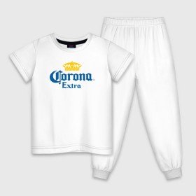 Детская пижама хлопок с принтом Corona Extra Коронавирус в Новосибирске, 100% хлопок |  брюки и футболка прямого кроя, без карманов, на брюках мягкая резинка на поясе и по низу штанин
 | beer | corona | corona virus | coronavirus | virus | вирус | корона | коронавирус