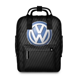 Женский рюкзак 3D с принтом Volkswagen Logo в Новосибирске, 100% полиэстер | лямки с регулируемой длиной, сверху ручки, чтобы рюкзак нести как сумку. Основное отделение закрывается на молнию, как и внешний карман. Внутри два дополнительных кармана, один из которых закрывается на молнию. По бокам два дополнительных кармашка, куда поместится маленькая бутылочка
 | amarok | arteon | caravelle | golf | polo | scirocco | teramont | tiguan | to | touareg | transporter | volkswagen | vw | авто | автомобиль | ам | бренд | карбон | машина | машины | народный автомобиль | фольксваген