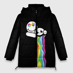 Женская зимняя куртка 3D с принтом Биба и Боба (Oko) в Новосибирске, верх — 100% полиэстер; подкладка — 100% полиэстер; утеплитель — 100% полиэстер | длина ниже бедра, силуэт Оверсайз. Есть воротник-стойка, отстегивающийся капюшон и ветрозащитная планка. 

Боковые карманы с листочкой на кнопках и внутренний карман на молнии | 1 | oko | анти | антирозыгрыш | апреля | биба | боба | весело | вся | грязная | грязь | друг | лайки | надпись | око | подруга | прикол | розыгрыш | рот | смайл | смешно | спина | треш | угар | улыбка | цитата