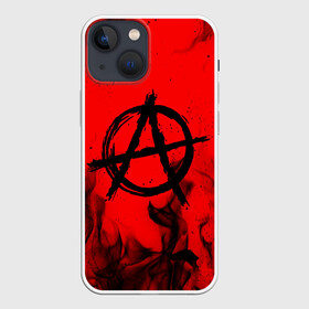 Чехол для iPhone 13 mini с принтом АНАРХИЯ | ANARCHY в Новосибирске,  |  | anarchy | bright | fire | flame | heat | light | riot | rock | wildfire | анархия | бунт | знаки | искры | музыка | огненный | огонь | панки | пламя | пожар | рок | символ