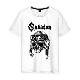 Мужская футболка хлопок с принтом SABATON в Новосибирске, 100% хлопок | прямой крой, круглый вырез горловины, длина до линии бедер, слегка спущенное плечо. | 