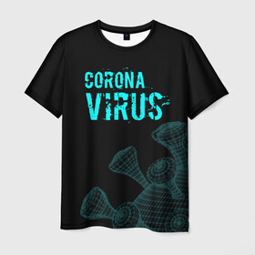 Мужская футболка 3D с принтом CORONAVIRUS. в Новосибирске, 100% полиэфир | прямой крой, круглый вырез горловины, длина до линии бедер | coronavirus | plague inc | plague inc: evolved | вирус в китае | кнр | коронавирус | плагуе инк | плагуе инк: эволвед | эпидемия