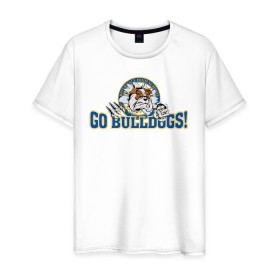Мужская футболка хлопок с принтом GO BULLDOGS в Новосибирске, 100% хлопок | прямой крой, круглый вырез горловины, длина до линии бедер, слегка спущенное плечо. | cw | go bulldogs | jughead | pop s | riverdale | vdgerir | ривердейл | сидаб