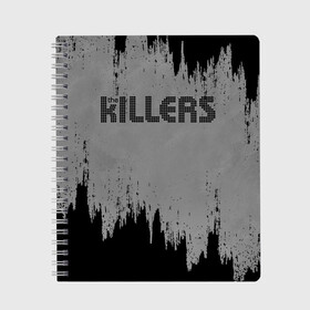 Тетрадь с принтом The Killers Logo в Новосибирске, 100% бумага | 48 листов, плотность листов — 60 г/м2, плотность картонной обложки — 250 г/м2. Листы скреплены сбоку удобной пружинной спиралью. Уголки страниц и обложки скругленные. Цвет линий — светло-серый
 | brandon flowers | david keuning | killers | альтернативный рок | брэндон флауэрс | дэйв кенинг | инди рок | постпанк ривайвл | хартленд рок