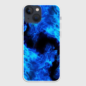 Чехол для iPhone 13 mini с принтом СИНИЙ ОГОНЬ | BLUE FIRE в Новосибирске,  |  | bright | fire | flame | heat | light | texture | wildfire | искры | огненный | огонь | пламя | пожар | синий огонь | текстуры