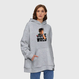 Худи SuperOversize хлопок с принтом Juice WRLD. в Новосибирске, 70% хлопок, 30% полиэстер, мягкий начес внутри | карман-кенгуру, эластичная резинка на манжетах и по нижней кромке, двухслойный капюшон
 | eminem | godzilla | juice wrld | rap | американский рэпер | годзила | зарубежный реп | маршалл брюс мэтерс | музыка | реп | рэпер | эминем