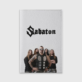 Обложка для паспорта матовая кожа с принтом SABATON. в Новосибирске, натуральная матовая кожа | размер 19,3 х 13,7 см; прозрачные пластиковые крепления | Тематика изображения на принте: 